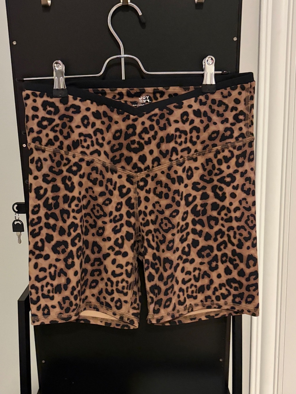 JoyLab Leopard-Print High-Rise Bike Shorts V Waistband